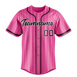 Custom Pink & Black Cream Pinstripe Fan Baseball Jersey BB01240529WX405