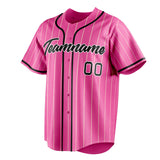 Custom Pink & Black Cream Pinstripe Fan Baseball Jersey BB01240529WX405