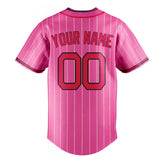 Custom Pink & Red Cream Pinstripe Fan Baseball Jersey BB01240529WX406