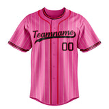 Custom Pink & Red Cream Pinstripe Fan Baseball Jersey BB01240529WX406