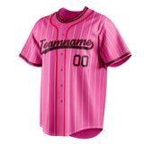 Custom Pink & Red Cream Pinstripe Fan Baseball Jersey BB01240529WX406