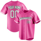 Custom Pink & White Color Fan Baseball Jersey