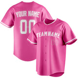 Custom Pink & White Color Fan Baseball Jersey