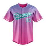 Custom Pink & Teal Pink Blue Gradient Fan Baseball Jersey BB01240529WX410