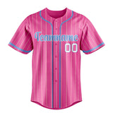 Custom Pink & Light Blue Cream Pinstripe Fan Baseball Jersey BB01240529WX413