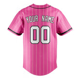 Custom Pink & White Cream Pinstripe Fan Baseball Jersey BB01240529WX414