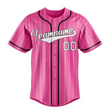 Custom Pink & White Cream Pinstripe Fan Baseball Jersey BB01240529WX414