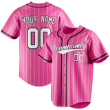 Custom Pink & White Cream Pinstripe Fan Baseball Jersey BB01240529WX414