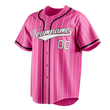 Custom Pink & White Cream Pinstripe Fan Baseball Jersey BB01240529WX414