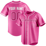 Custom Pink & Dark Pink Color Fan Baseball Jersey