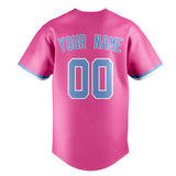 Custom Pink & Light Blue Color Fan Baseball Jersey BB01240529WX416