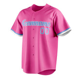 Custom Pink & Light Blue Color Fan Baseball Jersey BB01240529WX416