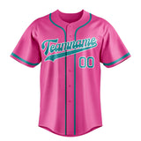 Custom Pink & Teal Color Fan Baseball Jersey BB01240529WX417