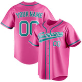 Custom Pink & Teal Color Fan Baseball Jersey BB01240529WX417