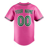 Custom Pink & Kelly Green Color Fan Baseball Jersey BB01240529WX418