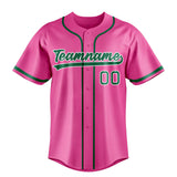 Custom Pink & Kelly Green Color Fan Baseball Jersey BB01240529WX418