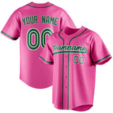 Custom Pink & Kelly Green Color Fan Baseball Jersey