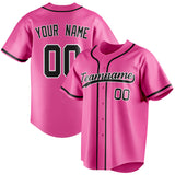 Custom Pink & Black Color Fan Baseball Jersey