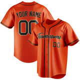 Custom Orange & Black Color Fan Baseball Jersey