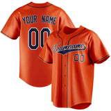 Custom Orange & Navy Color Fan Baseball Jersey