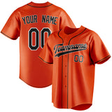 Custom Orange & Black Color Fan Baseball Jersey BB01240529WY167