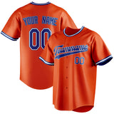 Custom Orange & Royal Color Fan Baseball Jersey