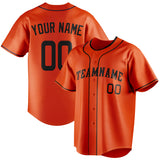 Custom Orange & Black Color Fan Baseball Jersey