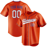 Custom Orange & White Color Fan Baseball Jersey