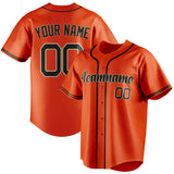 Custom Orange & Black Color Fan Baseball Jersey