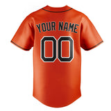 Custom Orange & Black Color Fan Baseball Jersey BB01240529WY176