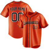 Custom Orange & Black Color Fan Baseball Jersey