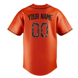 Custom Orange & Black Color Fan Baseball Jersey BB01240529WY177