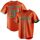 Custom Orange & Kelly Green Kelly Green Pinstripe Fan Baseball Jersey