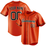 Custom Orange & Black Color Fan Baseball Jersey