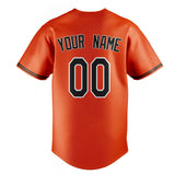 Custom Orange & Black Color Fan Baseball Jersey BB01240529WY182