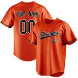 Custom Orange & Black Color Fan Baseball Jersey BB01240529WY182