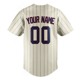 Custom Cream & Navy Navy Pinstripe Fan Baseball Jersey BB01240529YX200