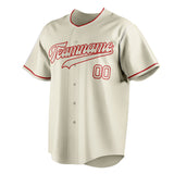 Custom Cream & Red Color Fan Baseball Jersey BB01240529YX204