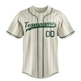 Custom Cream & Green Gray Pinstripe Fan Baseball Jersey BB01240529YX205