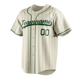 Custom Cream & Green Gray Pinstripe Fan Baseball Jersey BB01240529YX205