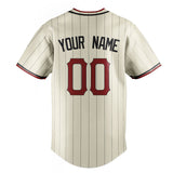 Custom Cream & Red Black Pinstripe Fan Baseball Jersey BB01240529YX206