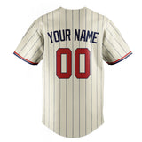 Custom Cream & Red Navy Pinstripe Fan Baseball Jersey BB01240529YX207