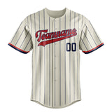 Custom Cream & Red Navy Pinstripe Fan Baseball Jersey BB01240529YX207