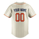 Custom Cream & Orange Black Pinstripe Fan Baseball Jersey BB01240529YX209