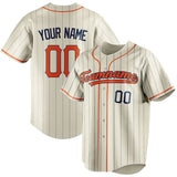 Custom Cream & Orange Black Pinstripe Fan Baseball Jersey BB01240529YX209