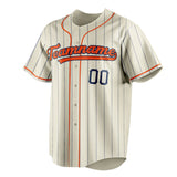 Custom Cream & Orange Black Pinstripe Fan Baseball Jersey BB01240529YX209