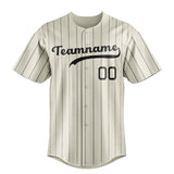 Custom Cream & Black Black Pinstripe Fan Baseball Jersey BB01240529YX211