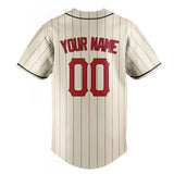 Custom Cream & Red Red Pinstripe Fan Baseball Jersey BB01240529YX212