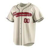 Custom Cream & Red Red Pinstripe Fan Baseball Jersey BB01240529YX212