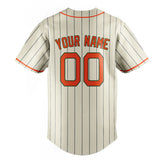 Custom Cream & Orange Navy Pinstripe Fan Baseball Jersey BB01240529YX213